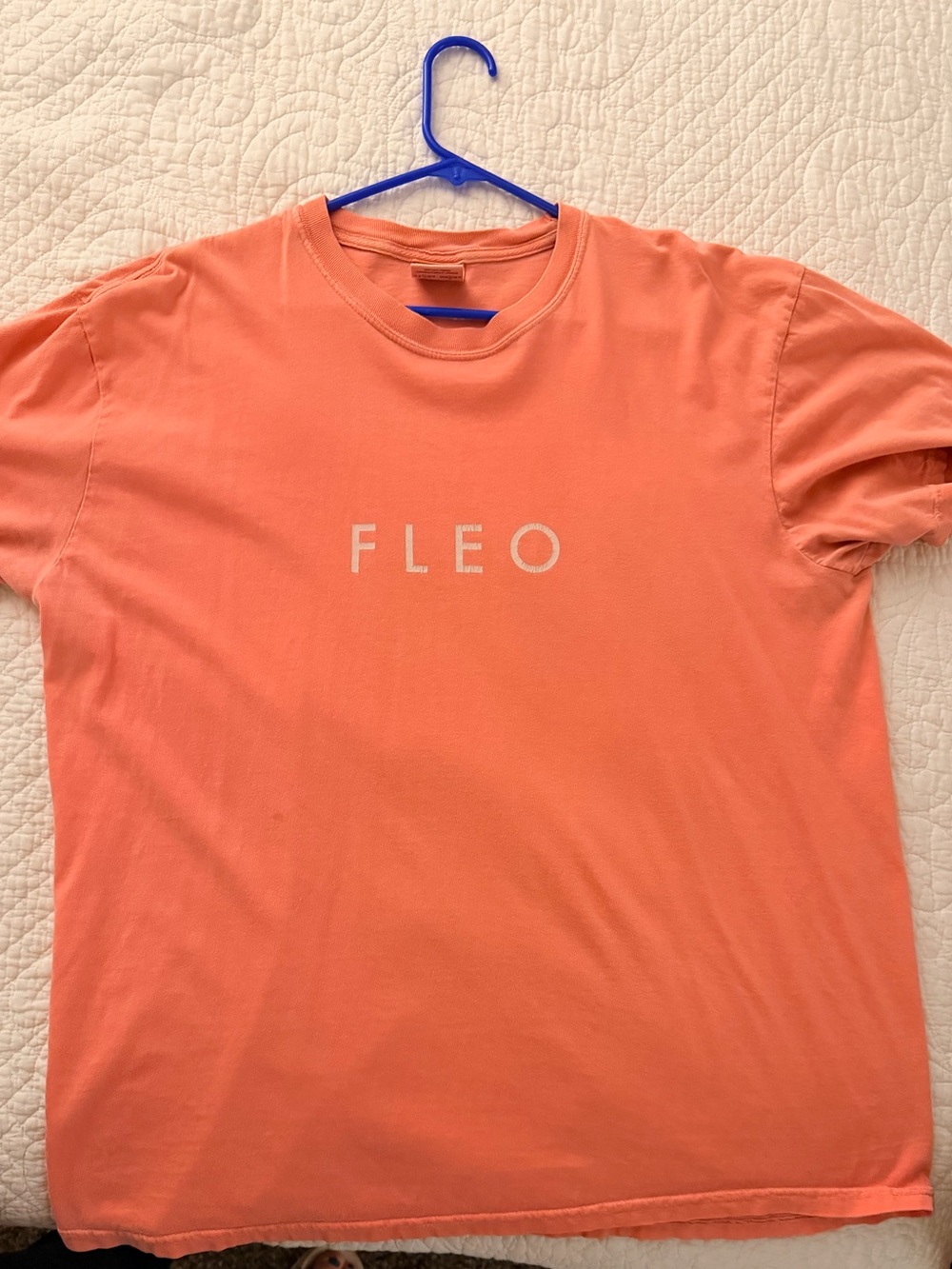 Fleo Men's Crew T-Shirt in Coral Orange